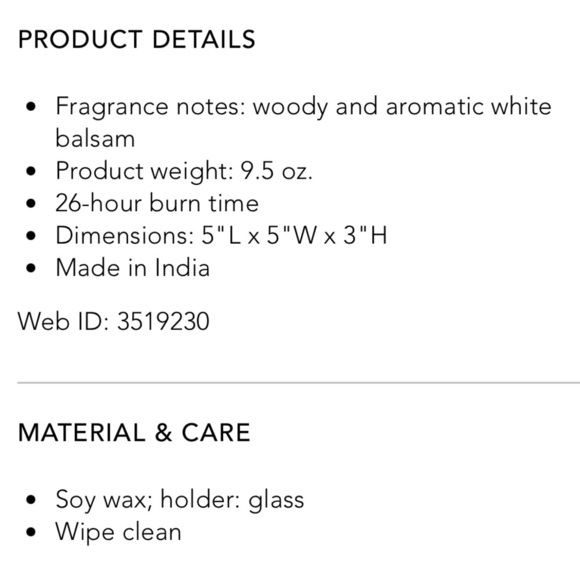 Anthropologie Home White Balsam Star Candle NIB - Picture 4 of 16